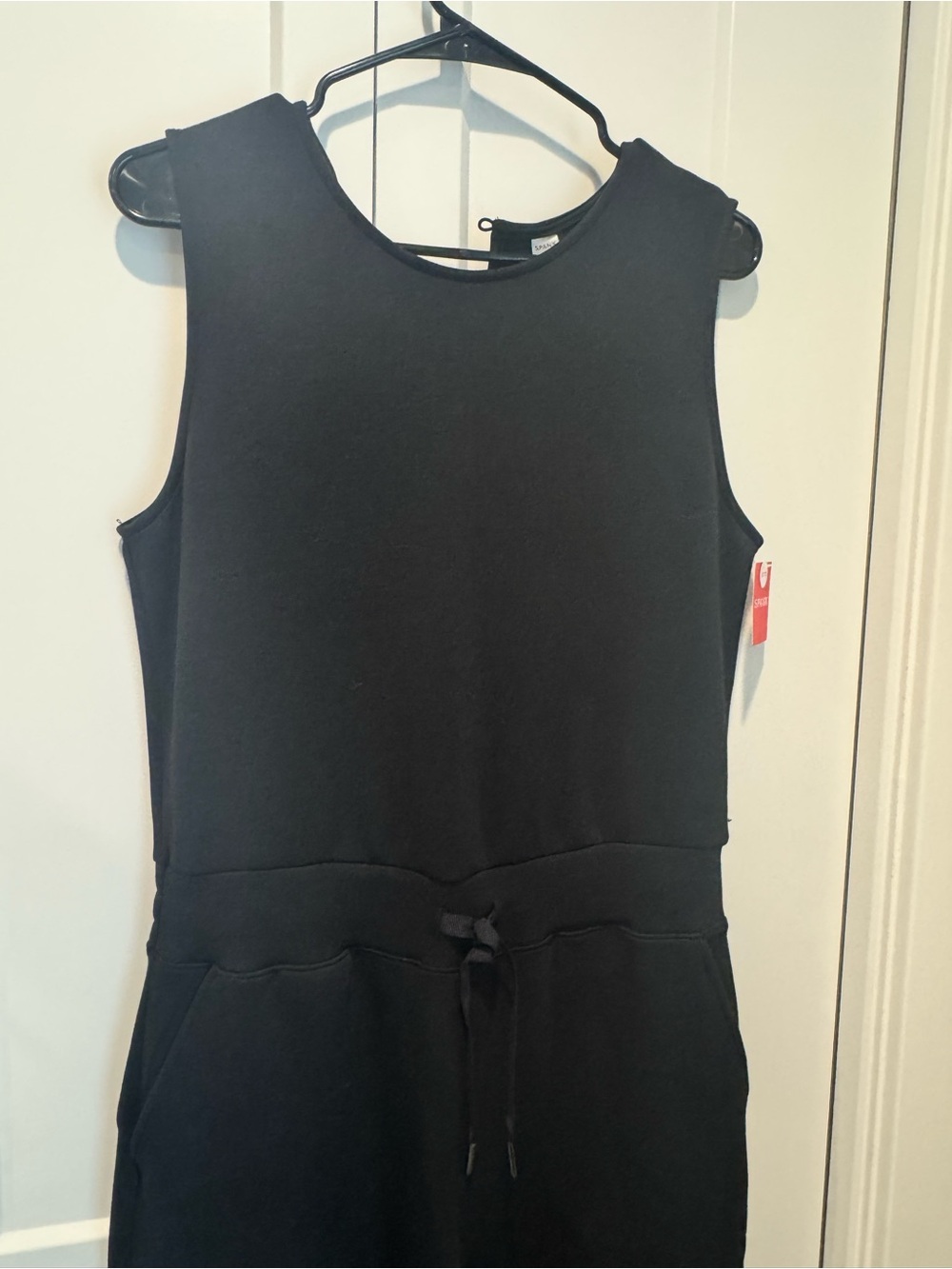 SPANX Black Sleeveless Wide-Leg Jumpsuit with Drawstring new with tags - Picture 2 of 6